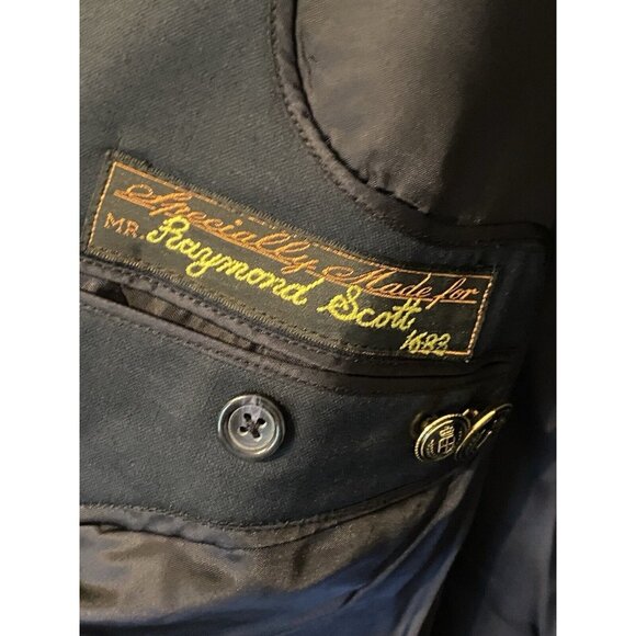 Black Blazer Men's Single Breasted 2 Button LC Shield Brass Button Star Fashion - Picture 7 of 10